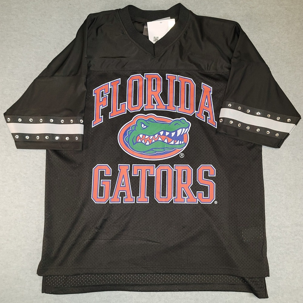 Gameday Couture Florida Gators Jersey Black Mesh Rhinestone Sleeve Top Womens L - Picture 2 of 6